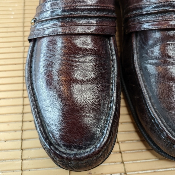 Florsheim Men's Loafer  Size 12 EEE Como Black Cherry/ Burgundy Dress Shoes - Picture 4 of 11
